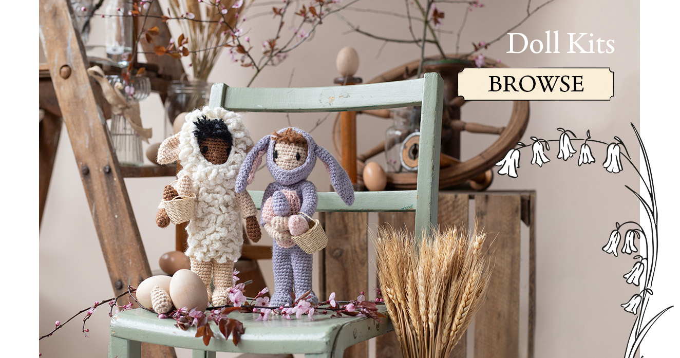 Doll kits easter egg hunt rabbit sheep crochet patterns